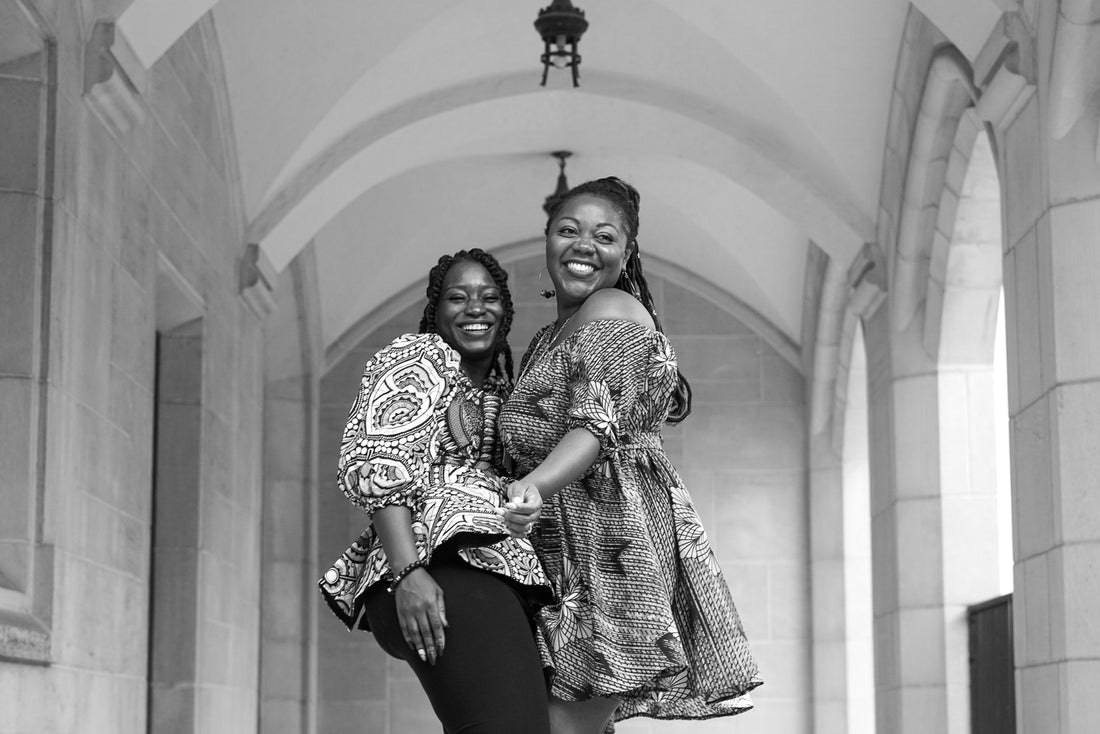 Nta-woven founders, Subaye Adu Mantey and Jasmine Terry Okafor