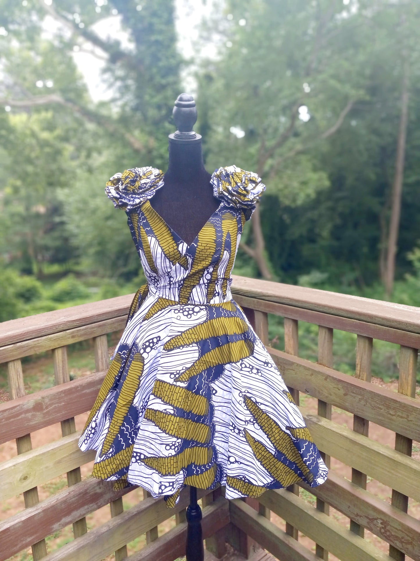 Kamilah Wrap Dress with Flower Sleeve