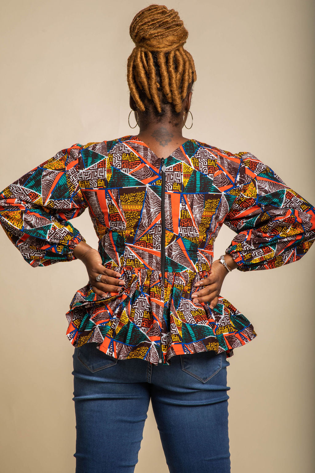 Sabrina Ankara Peplum Blouse