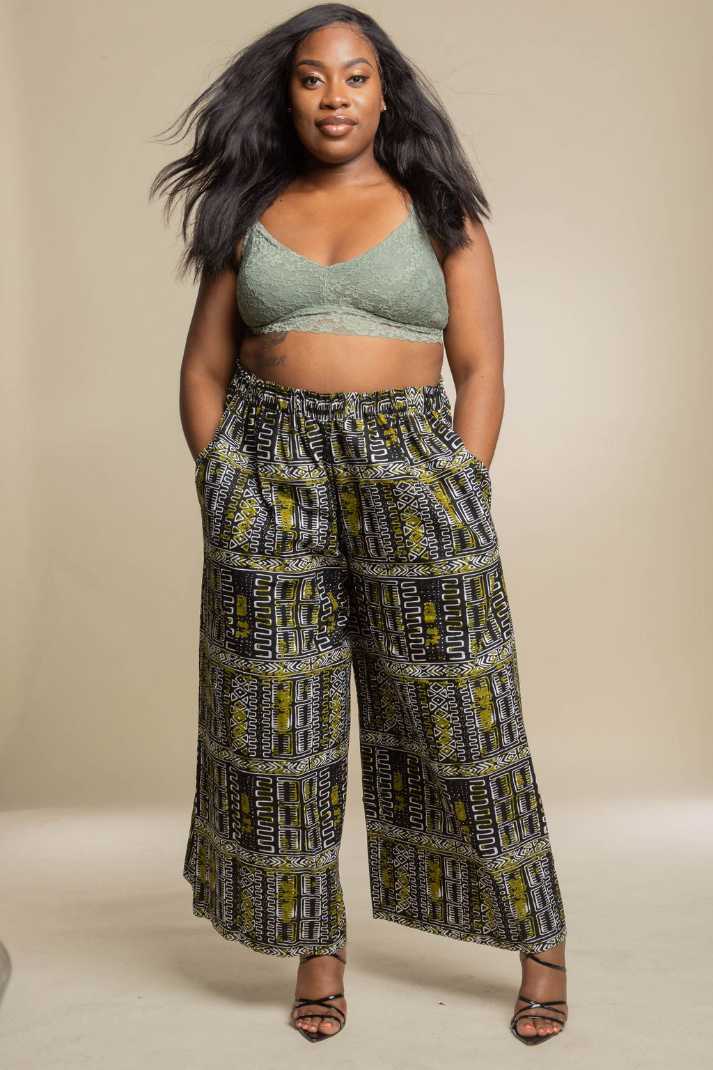 Ngozi Pants - Black & Green
