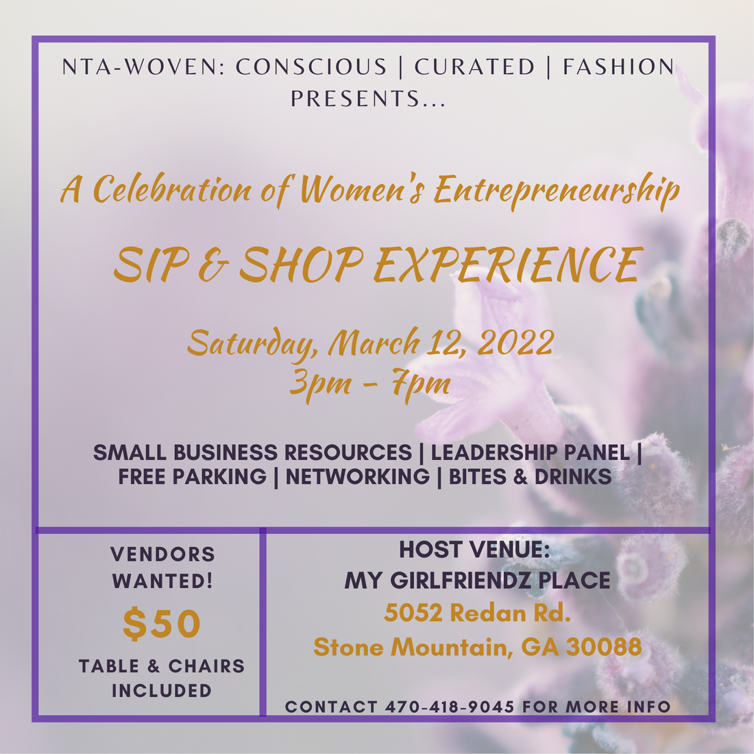 Nta-woven Presents: A Celebration of Women's Entrepreneurship Sip & Shop Experience