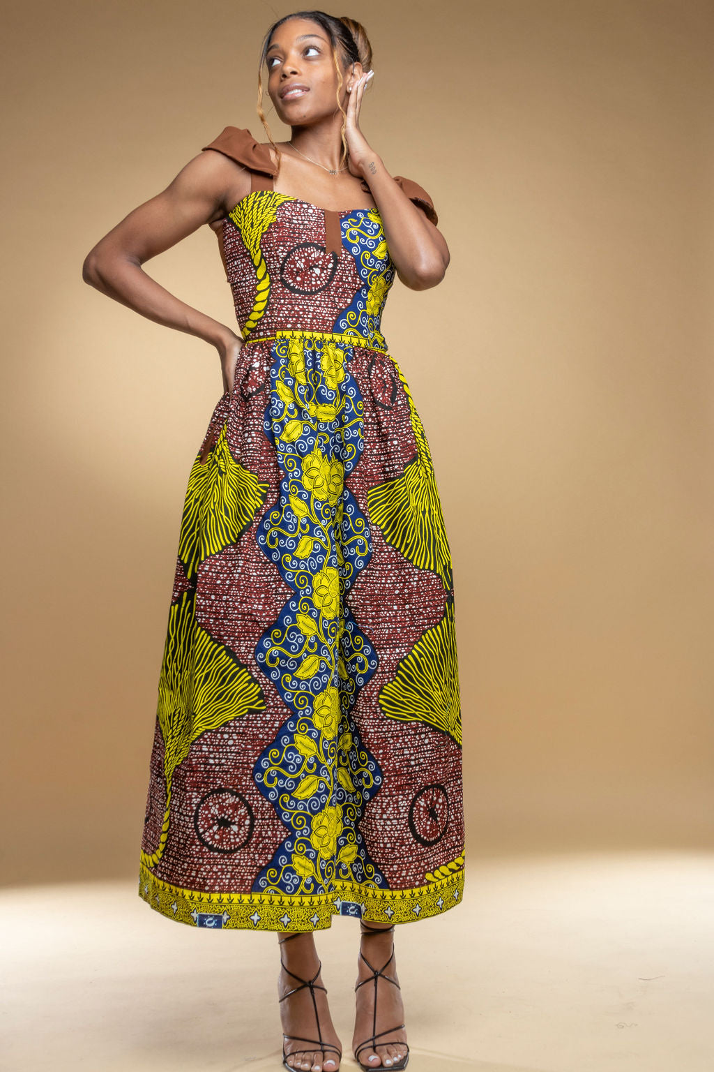 Printed V Neck Woven Maxi Dress - Dania's Fashion Boutique - Miami